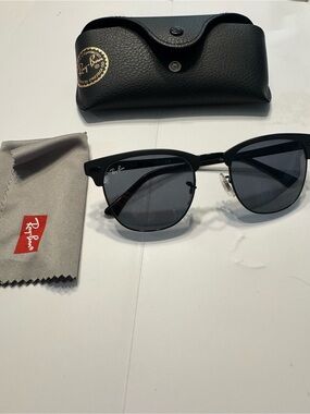 Ray-Ban Black Frame Sunglasses with Dark Gray Lenses